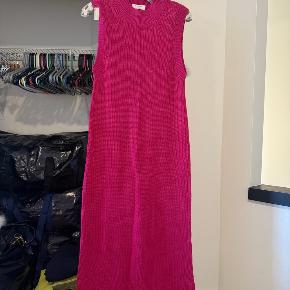 Aritzia Babaton Sleeveless Knit Maxi Dress in Fuchsia